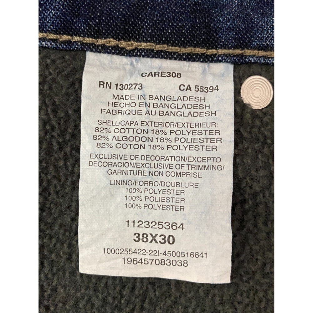 Wrangler Mens 38x30 Blue Fleece Lined Carpenter Jeans Denim Relaxed Fit - Picture 5 of 9